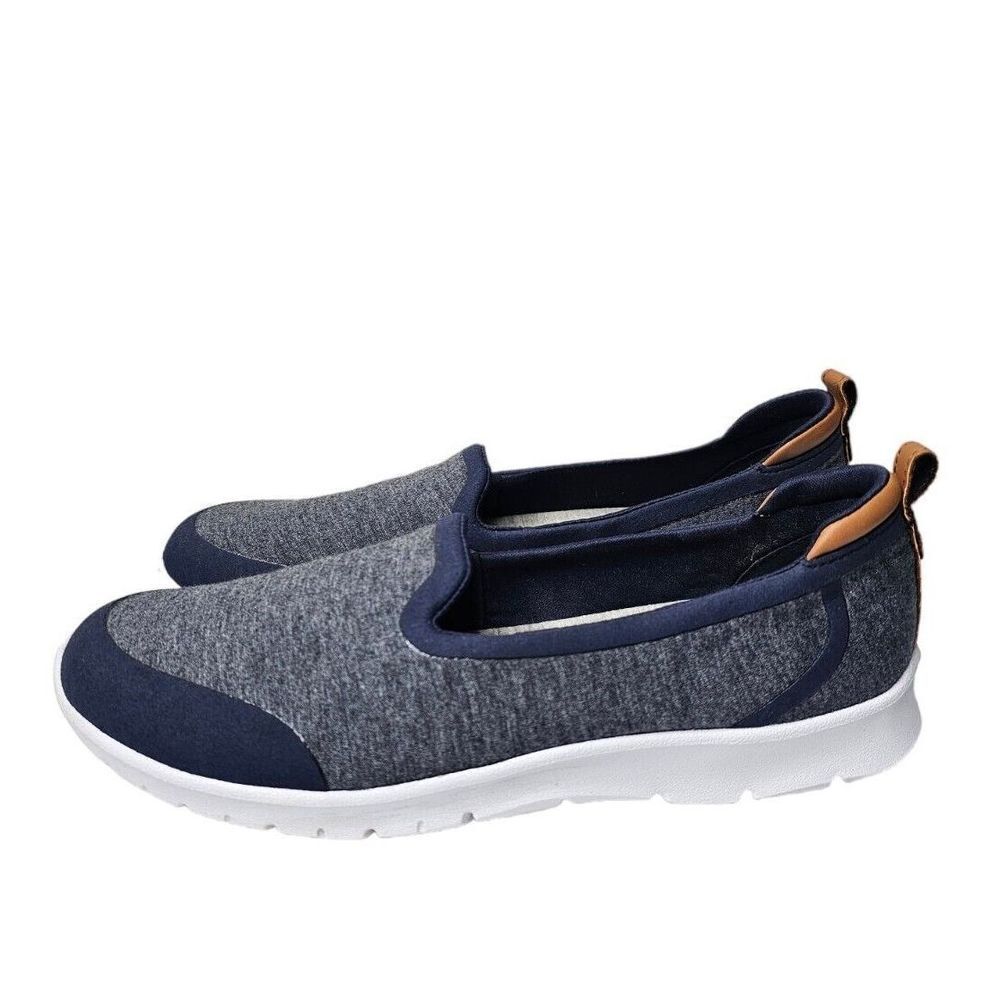 Clarks Gray and Navy Flats